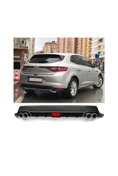 OTO H.İ.T. RENAULT MEGANE 4 UYUMLU BODY KİT DİFÜZÖR 4 ÇIKIŞ YUVARLAK SİYAH MODEL 2 ürün görseli 1