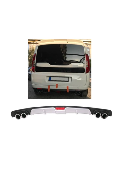 OTO H.İ.T. FİAT DOBLO D4 UYUMLU BODY KİT DİFÜZÖR 4 ÇIKIŞ GRİ YUVARLAK ürün görseli 1