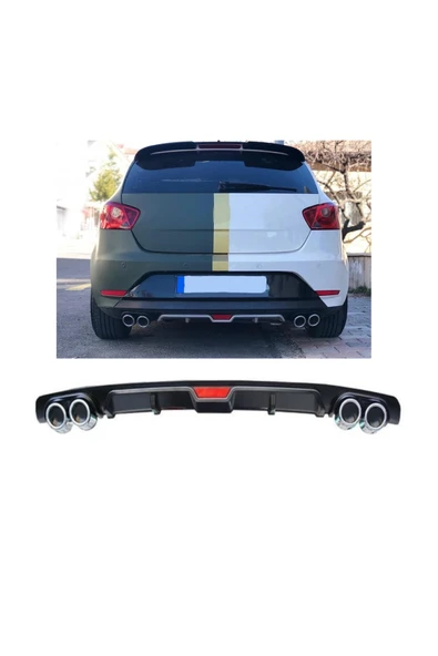 OTO H.İ.T. SEAT İBİZA UYUMLU BODY KİT DİFÜZÖR 4 ÇIKIŞ SİYAH YUVARLAK ürün görseli 1