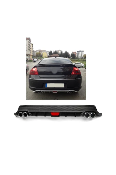OTO H.İ.T. PEUGEOT 407 UYUMLU BODY KİT DİFÜZÖR 4 ÇIKIŞ YUVARLAK SİYAH MODEL 2 ürün görseli 1