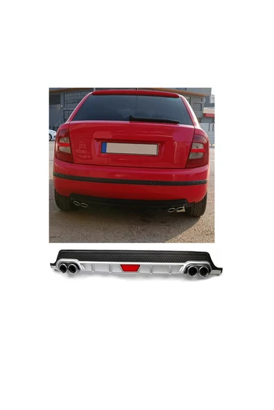 OTO H.İ.T. SKODA FABİA UYUMLU BODY KİT DİFÜZÖR 4 ÇIKIŞ YUVARLAK GRİ MODEL 1 ürün görseli 1