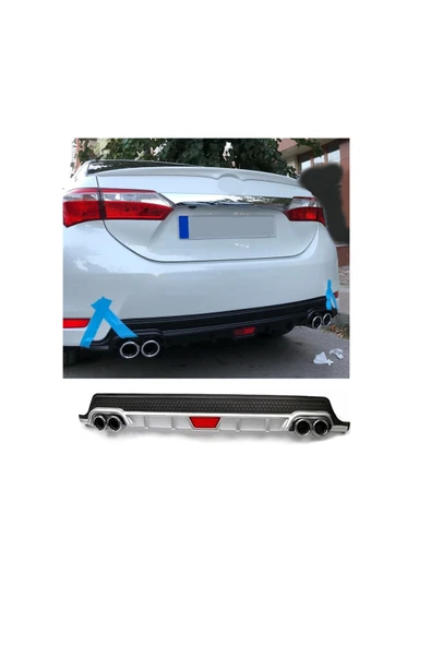 OTO H.İ.T. TOYOTA COROLLA 12-19 UYUMLU BODY KİT DİFÜZÖR 4 ÇIKIŞ YUVARLAK GRİ MODEL 1 ürün görseli 1