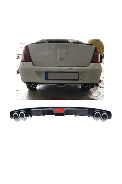 OTO H.İ.T. RENAULT CLİO SEDAN UYUMLU BODY KİT DİFÜZÖR 4 ÇIKIŞ SİYAH YUVARLAK ürün görseli 1