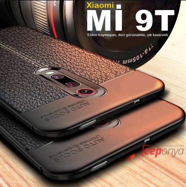 Xiaomi Mi 9T Deri Görünümlü Kalite Silikon Kılıf ürün görseli 1