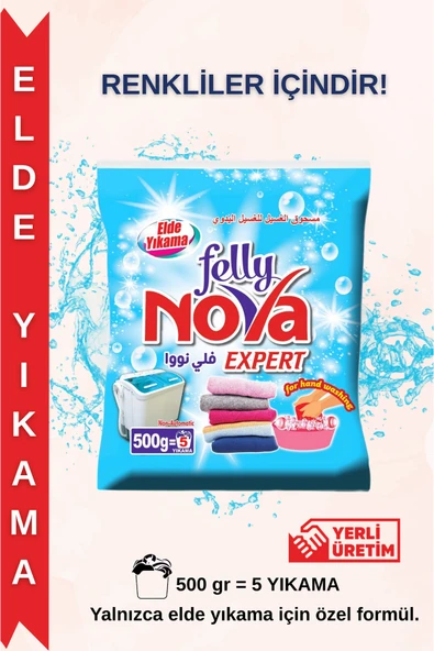 FELLY NOVA Expert 500 g Elde Yıkama Toz – Beyaz & Renkliler İçin Derinlemesine Temizlik ürün görseli 1