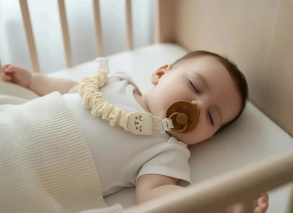 Babyjem Bürümcüklü Emzik Askısı Ekru ürün görseli 1