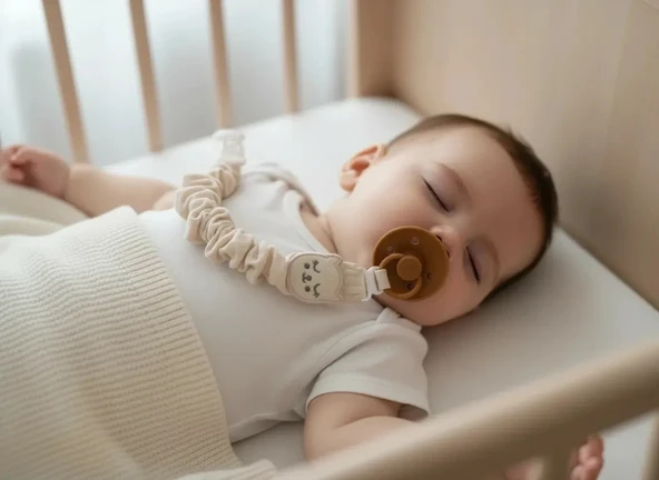 Babyjem Bürümcüklü Emzik Askısı Somon ürün görseli 1