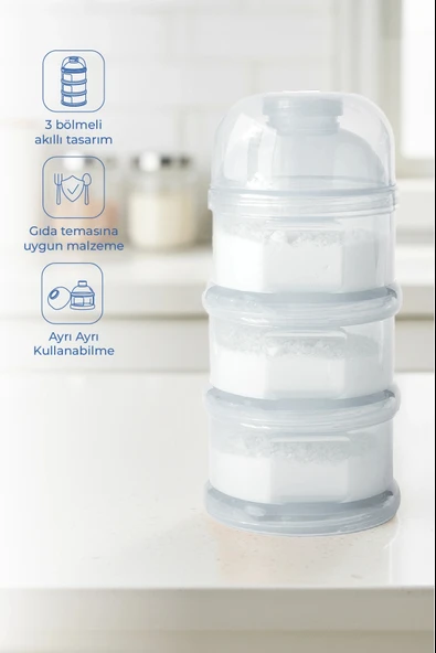 Babyjem Katlı Toz Mama Kabı Beyaz ürün görseli 1