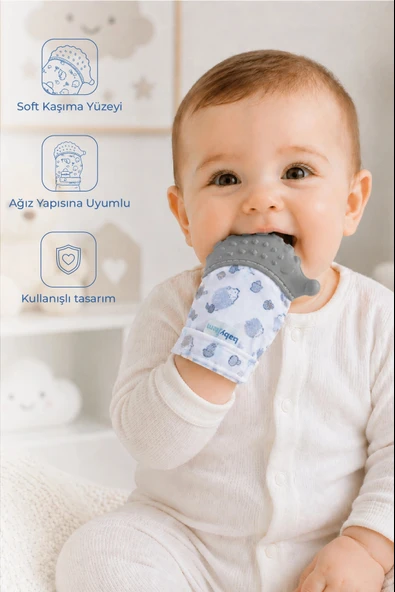 Babyjem Diş Kaşıma Eldiveni, Gri ürün görseli 1