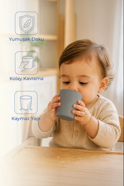 Babyjem Silikon Bardak Gri ürün görseli 1
