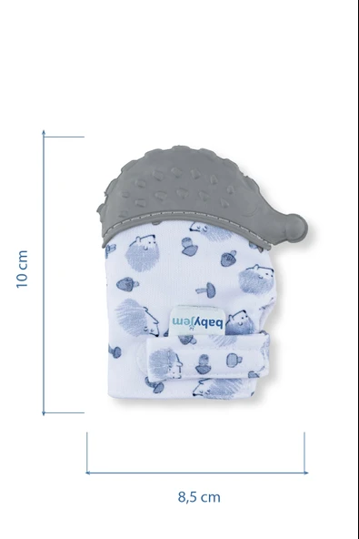 Babyjem Diş Kaşıma Eldiveni, Gri - Resim 6