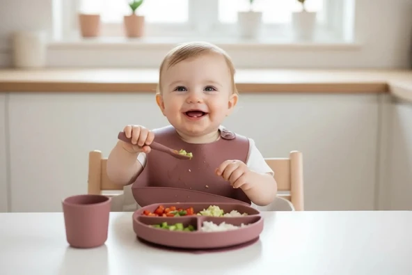 Babyjem Silikon Beslenme Seti Mocha ürün görseli 1