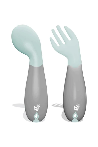 Babyjem Açılı Mama Çatal Kaşık Seti - Yeşil ürün görseli 1