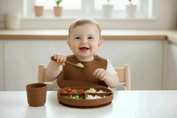 Babyjem Silikon Beslenme Seti Latte ürün görseli 1