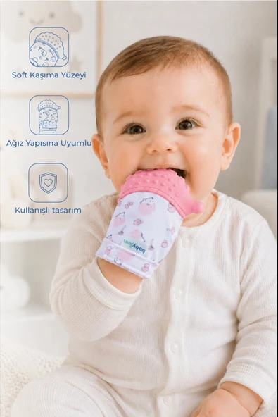 Babyjem Diş Kaşıyıcı Eldiven Kirpi 612 Pembe ürün görseli 1