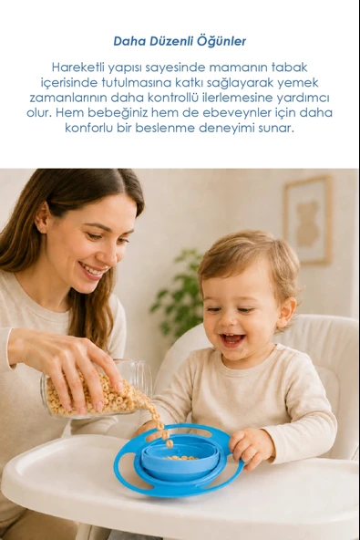 Babyjem Dökülmeyen Tabak - Mavi - Resim 2