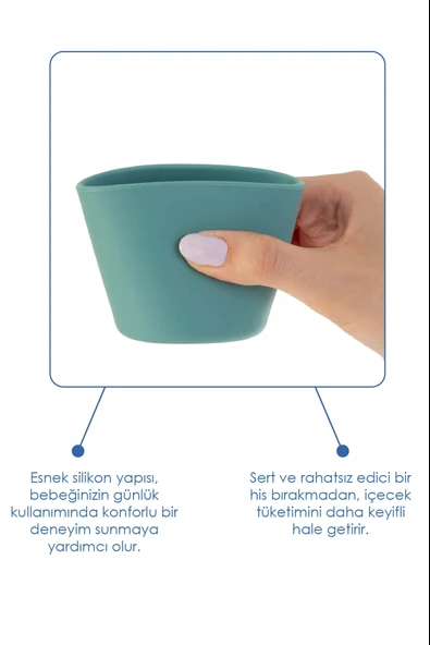 Babyjem Silikon Bardak Yeşil - Resim 3
