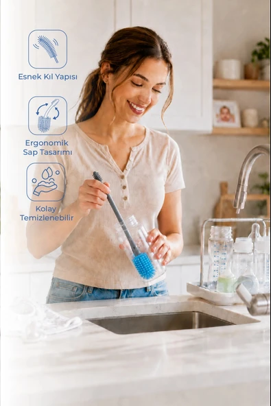 Babyjem Biberon Temizleme Fırçası Mint ürün görseli 1