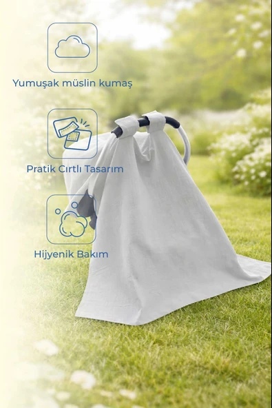 Babyjem Bürümcük Ana Kucağı Örtüsü Ve Çok Amaçlı Battaniye Gri Art-809 ürün görseli 1