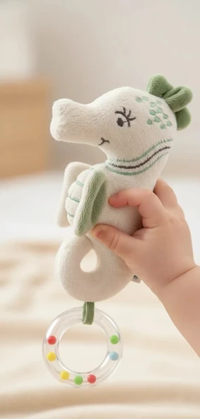 Babyjem Çıngıraklı Deniz Atı 818 Mint Yeşili 15x8 cm ürün görseli 1