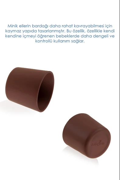 Babyjem Silikon Bardak Mocha - Resim 5