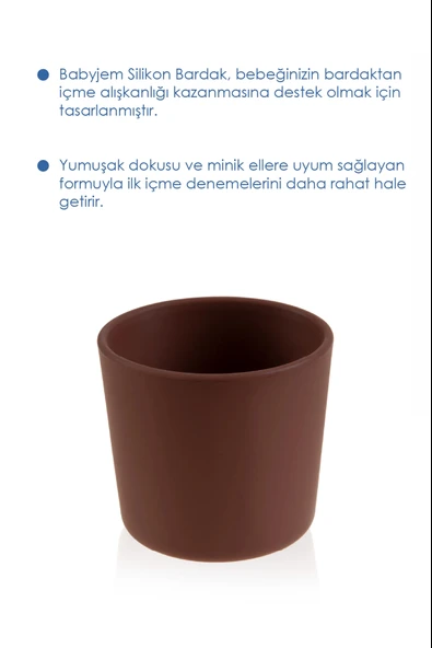 Babyjem Silikon Bardak Mocha - Resim 2