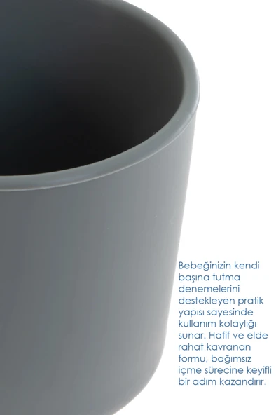 Babyjem Silikon Bardak Gri - Resim 6
