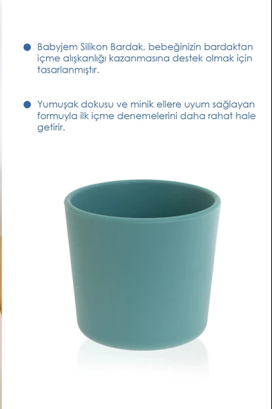 Babyjem Silikon Bardak Yeşil - Resim 2