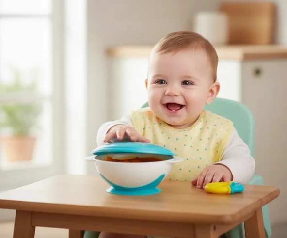 Babyjem 565 Vakumlu Mama Tabağı Mavi ürün görseli 1