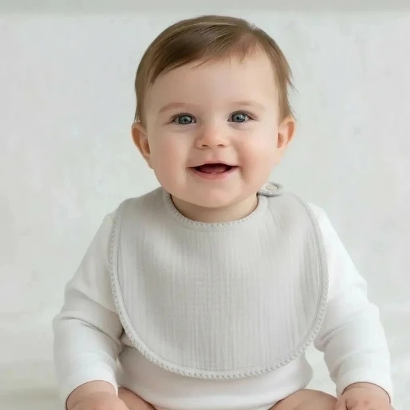 Babyjem Bürümcük Müslin Önlük Gri ürün görseli 1
