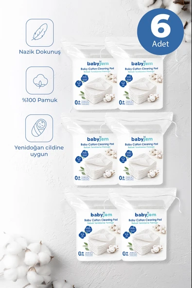Babyjem Ultra Hassas Bebek Temizleme Pamuğu 6'lı Fırsat Paketi (360 Adet) ürün görseli 1