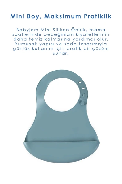 Babyjem 718 Mini Silikon Önlük Mint - Resim 3