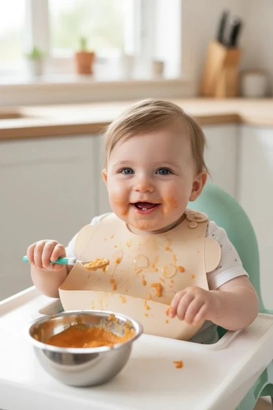 Babyjem Silikon Önlük Ekru ürün görseli 1