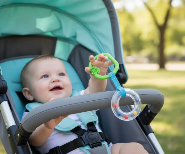 Babyjem Çıngıraklı Puset Halkası Oval ürün görseli 1