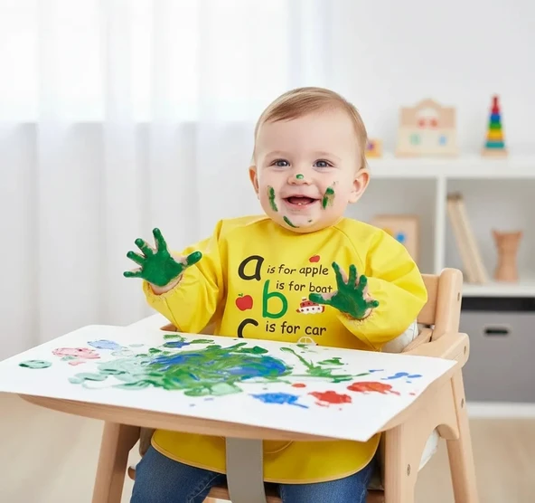 Babyjem Faaliyet Önlüğü Kollu Sarı ürün görseli 1