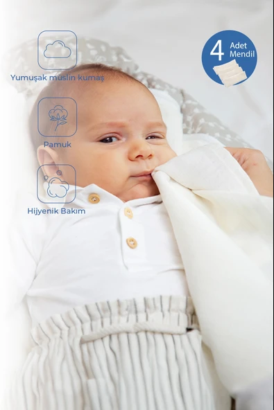 Babyjem Bürümcük Mendil 4'lü ürün görseli 1