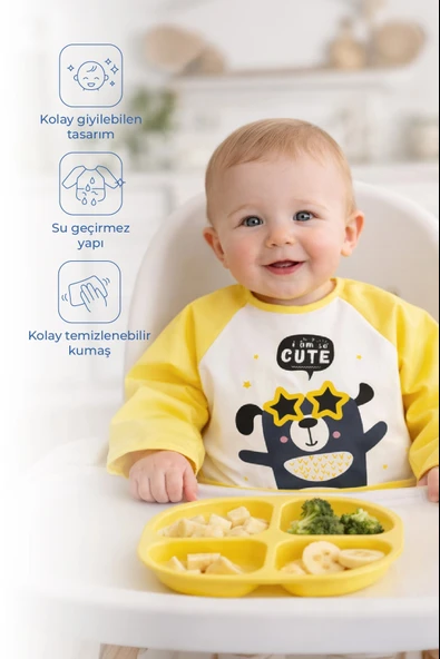 Babyjem Poli Muşamba Kollu Mama Önlüğü ürün görseli 1