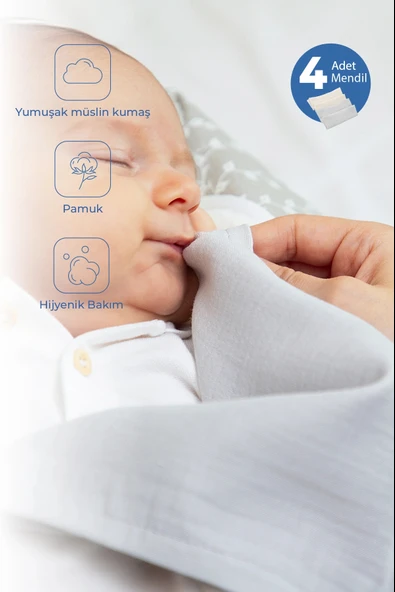 Babyjem Bürümcük Mendil 4'lü ürün görseli 1
