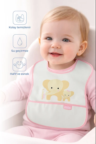 Babyjem Poli Muşamba Önlük Küçük Pembe ürün görseli 1