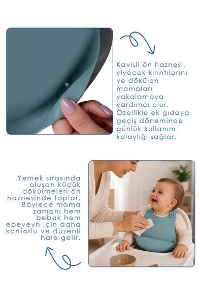 Babyjem 718 Mini Silikon Önlük Mint - Resim 6