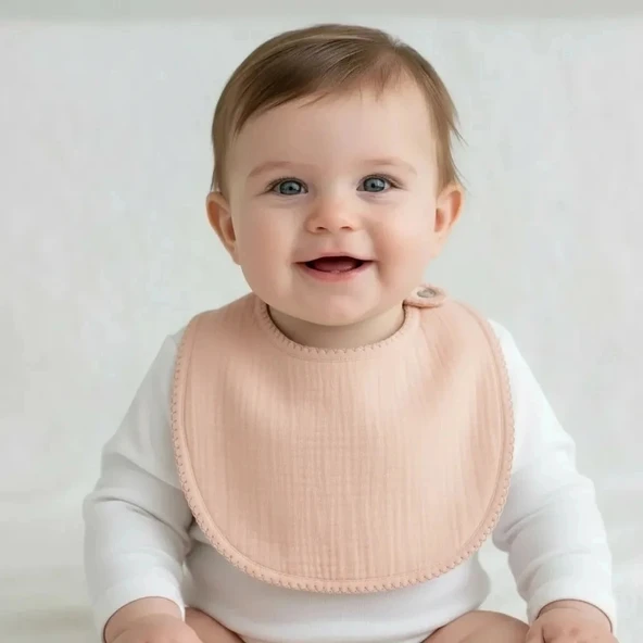 Babyjem Bürümcük Müslin Önlük Somon Art-811 ürün görseli 1