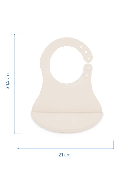 Babyjem Mini Silikon Önlük Ekru - Resim 8