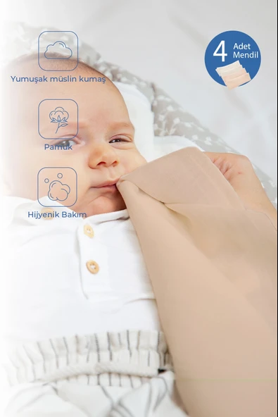 Babyjem Bürümcük Mendil 4'lü ürün görseli 1
