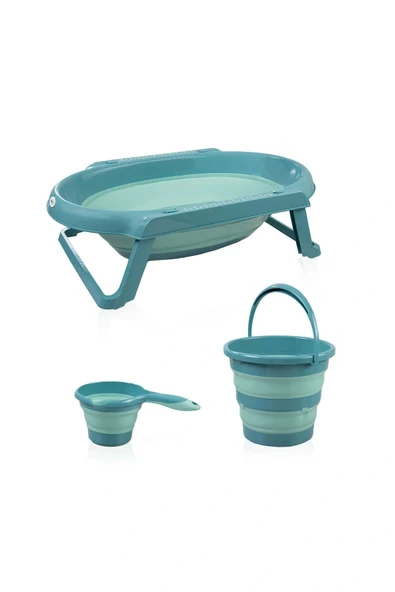 Katlanır Banyo 3 Lü Set Turkuaz