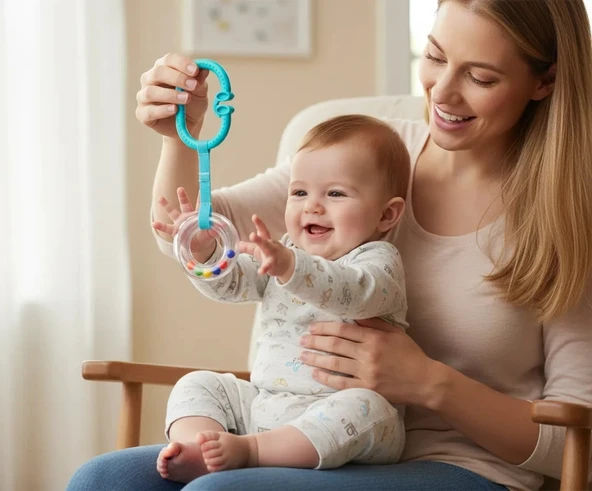 Babyjem Çıngıraklı Puset Halkası Oval ürün görseli 1