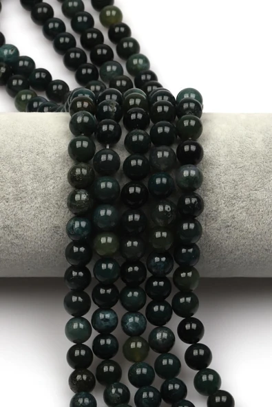 Yosun Akik Doğal Taş Dizi 8 mm Küre Kesim ürün görseli 1