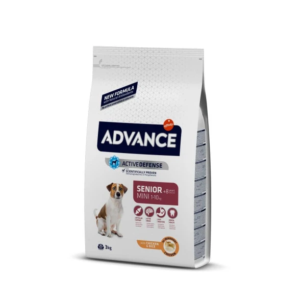 Advance Senior Mini +8 Tavuklu Küçük Irk Yaşlı Köpek Maması 3 Kg ürün görseli 1