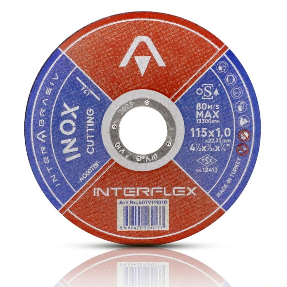 İnterflex İnox Metal Kesici Taş Disk 115x1.0x22.23 mm ürün görseli 1