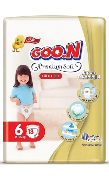 Goon Premium Soft Külot Bebek Bezi (6 Beden) 15-25 Kg | 13 Adet ürün görseli 1