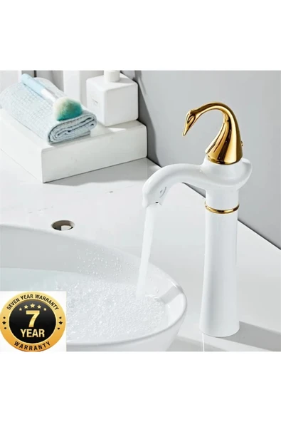 OEM Banyo Çanak Lavabo Bataryası Kuğu Gold Altın Dore Yeni Tasarım 7 Yıl Garantili İthal ürün görseli 1